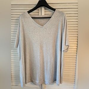 Women's Gray V-Neck Top